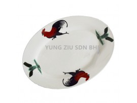 10^CERAMICS PLATE(ROOSTER)(101399)